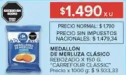 Carrefour Carrefour classic medallón de merluza clásico rebozado oferta