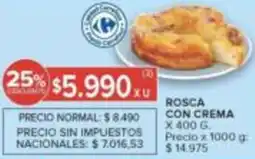 Carrefour Rosca con crema oferta