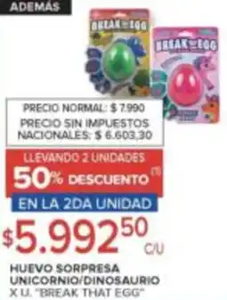 Carrefour Break that egg huevo sorpresa unicornio/dinosaurio oferta