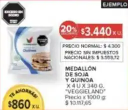Carrefour Veggieland medallon de soja y quinoa oferta