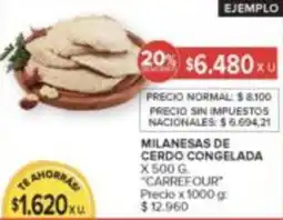 Carrefour Carrefour milanesas de cerdo congelada oferta