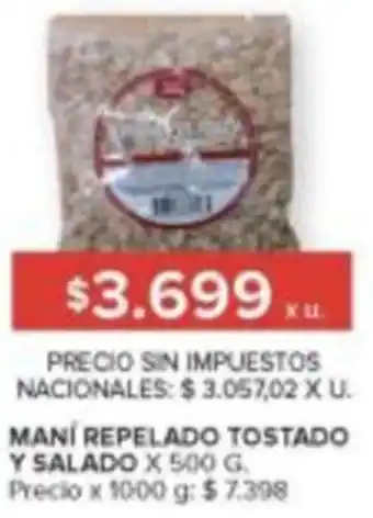 Carrefour Maní repelado tostado y salado oferta
