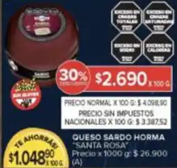 Carrefour santa rosa queso sardo horma oferta