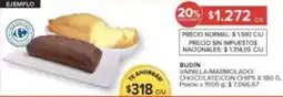 Carrefour Budín vainilla/marmolado chocolate/con chips oferta