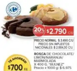 Carrefour Bulnez rosca de chocolate/ limon/naranja/ marmolada oferta
