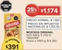 Carrefour savora mostaza original doy pack oferta