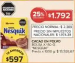 Carrefour Nesquik cacao en polvo bolsa oferta