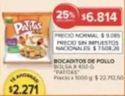 Carrefour Patitas bocaditos de pollo bolsa oferta