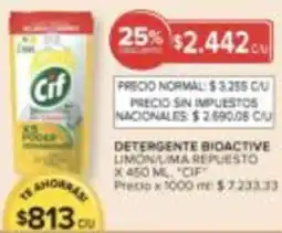 Carrefour Cif detergente bioactive limoniuma repuesto oferta
