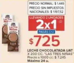 Carrefour Las tres niñas leche chocolatada uat oferta