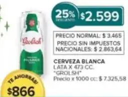 Carrefour Grolsh cerveza blanca lata oferta