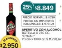 Carrefour Cynar aperitivo con alcohol botella oferta