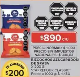 Carrefour Carrefour classic bizcochos azucarados/ de grasa oferta