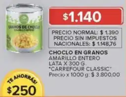 Carrefour Carrefour classic choclo en granos amarillo entero lata oferta