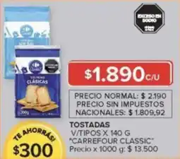Carrefour Carrefour classic tostadas v/tipos oferta