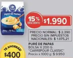 Carrefour Carrefour classic puré de papas bolsa oferta