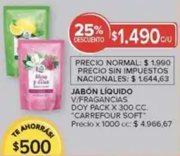 Carrefour Carrefour soft jabón líquido v/fragancias doy pack oferta