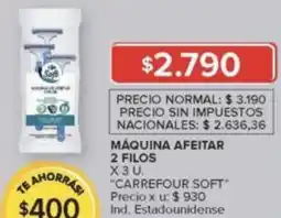 Carrefour Carrefour soft máquina afeitar 2 filos oferta