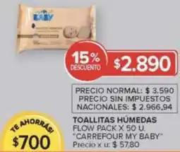 Carrefour Carrefour my baby toallitas humedas flow pack oferta