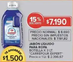 Carrefour Carrefour expert jabón líquido para ropa botella oferta