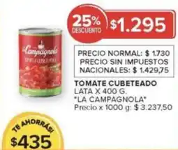 Carrefour La campagnola tomate cubeteado lata oferta