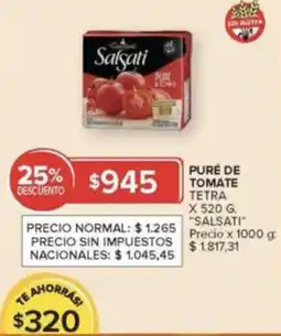 Carrefour Salsati puré de tomate tetra oferta