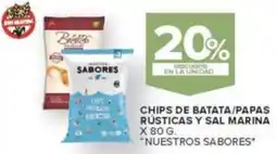 Carrefour Nuestros sabores chips de batata/papas rústicas y sal marina oferta
