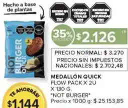 Carrefour Not burger medallón quick flow pack oferta