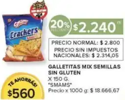 Carrefour Smans galletitas mix semillas sin gluten oferta