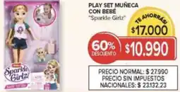 Carrefour Sparkle giriz play set muñeca con bebé oferta