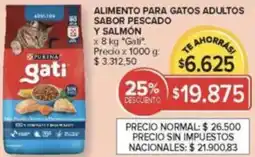 Carrefour Gati alimento para gatos adultos sabor pescado y salmón oferta