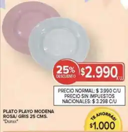 Carrefour Plato playo modena rosa/ gris oferta