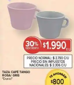 Carrefour Durax taza café tango rosa/ gris oferta