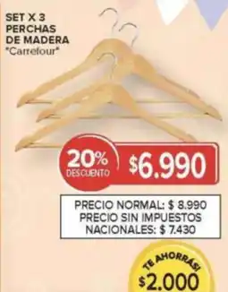Carrefour Carrefour perchas de madera oferta
