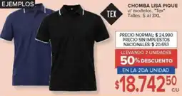 Carrefour Tex chomba lisa pique v/ modelos oferta