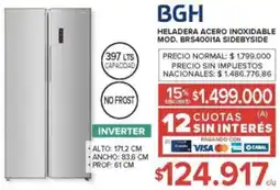 Carrefour Bgh heladera acero inoxidable mod. brs40011a sidebyside oferta