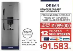 Carrefour Drean heladera sbs gris oferta