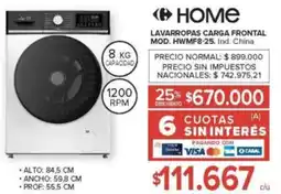 Carrefour Home lavarropas carga frontal oferta