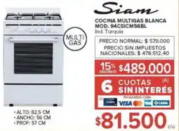 Carrefour Siam cocina multigas blanca oferta