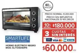 Carrefour Smartlife horno eléctrico negro oferta