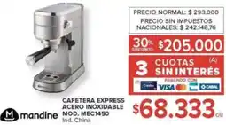 Carrefour Mandine cafetera express acero inoxidable oferta