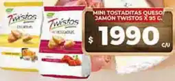 Supermercados DIA Twistos mini tostaditas queso jamon oferta