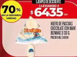 Supermercados DIA Biznikke huevo de pascuas chocolate con mani oferta