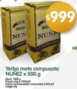 Supermercados Buenos Días Nuñez yerba mate compuesta oferta