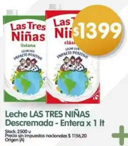 Supermercados Buenos Días Las tres niñas leche descremada - entera oferta