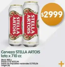 Supermercados Buenos Días Stella artois cerveza lata oferta