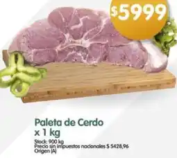 Supermercados Buenos Días Paleta de cerdo oferta