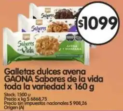 Supermercados Buenos Días Gaona galletas dulces avena sabores de la vida toda la variedad oferta