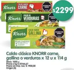 Supermercados Buenos Días Knorr caldo clásico carne, gallina o verduras oferta