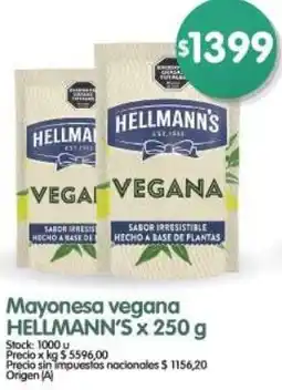 Supermercados Buenos Días Hellmann's mayonesa vegana oferta
